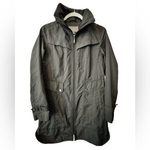 Cole Haan Packable Hooded Rain Jacket Black Size Small Lightweight Travel Coat